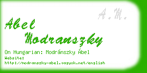 abel modranszky business card