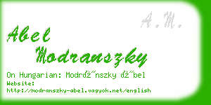 abel modranszky business card